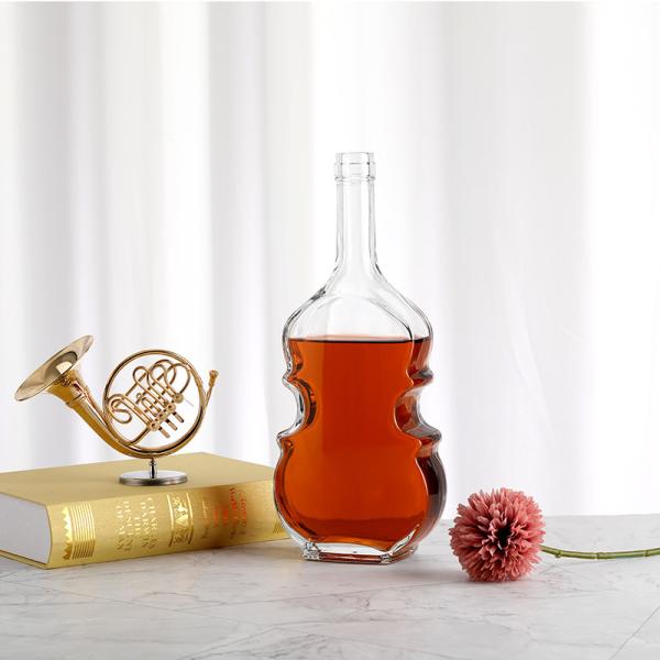 Aluminum Plastic PP Collar Material Glass Bottle for Super Flint Shaped Gin Vodka Whiskey