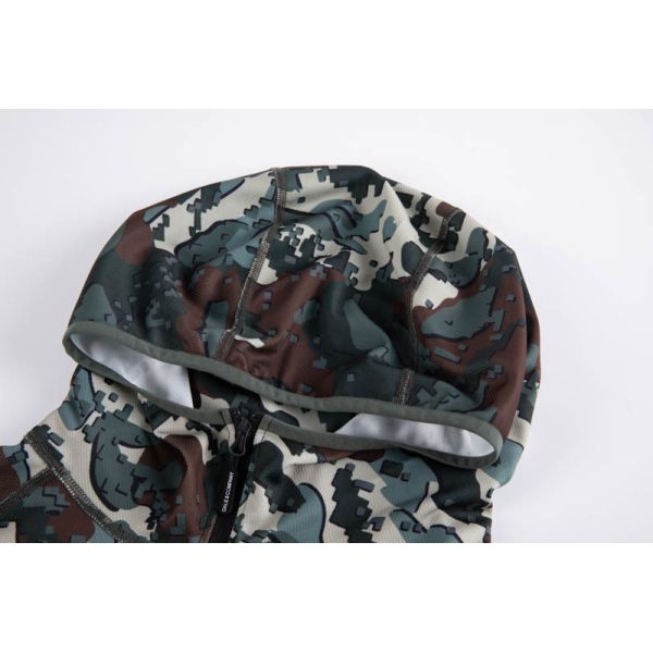 Mens Digital Camo Jacket Half Zip Hoodie With Chest Pocket