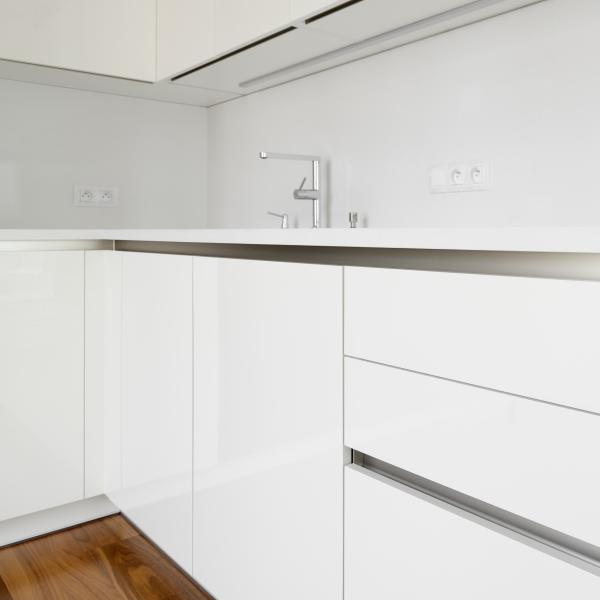Acrylic Free Standing Kitchen Cabinet Modern High Gloss White Wood Grain Kitchen Units