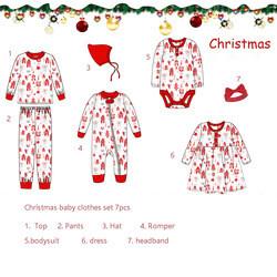 Custom Christmas Baby Infant Romper Dress baby girls clothes set for Christmas