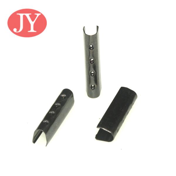 jiayang fashion customized logo U shape copper metal tips metal aglet draw cord end aglet for 3.0mm cord hoodies