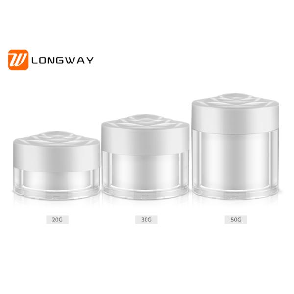50g cream jar AS plastic transparent double wall jar pigment containe with white cap