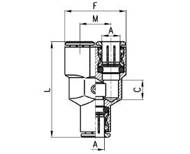 Y Union Pneumatic Connector 6560 Series , Nickel Plated Brass Pneumatic Fittings