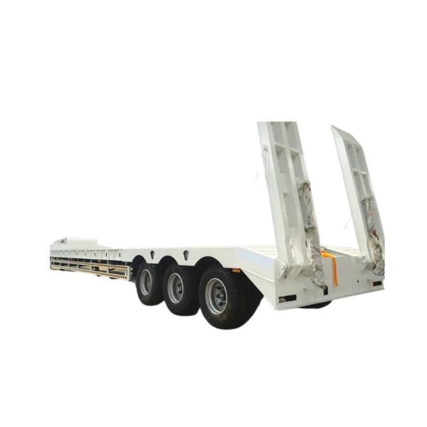 13t Grade 3 Axles 60tons Heavy Duty Lowbed Low Flat Transport Lowboy Truck Semi Trailer