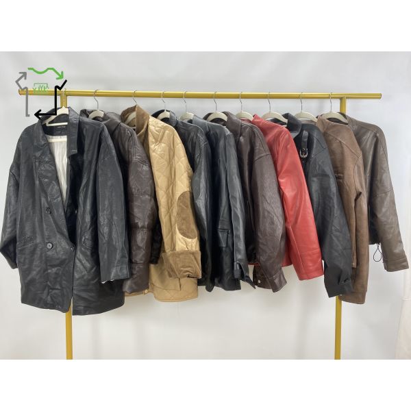 Men's Second Hand Coats American Retro Vintage 2nd Hand Leather Jacket In Bales