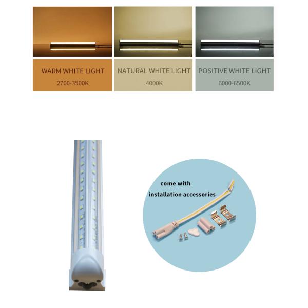 65W T8 Integrated Led Tube Light 7000lm V Shaped Led Shop Lights