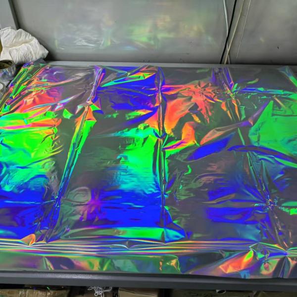 Plain rainbow laser film, BOPP plateless laser film light column cover light film packaging film