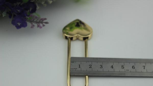 Luxury heart shape decorative light gold wedding padlock for purse