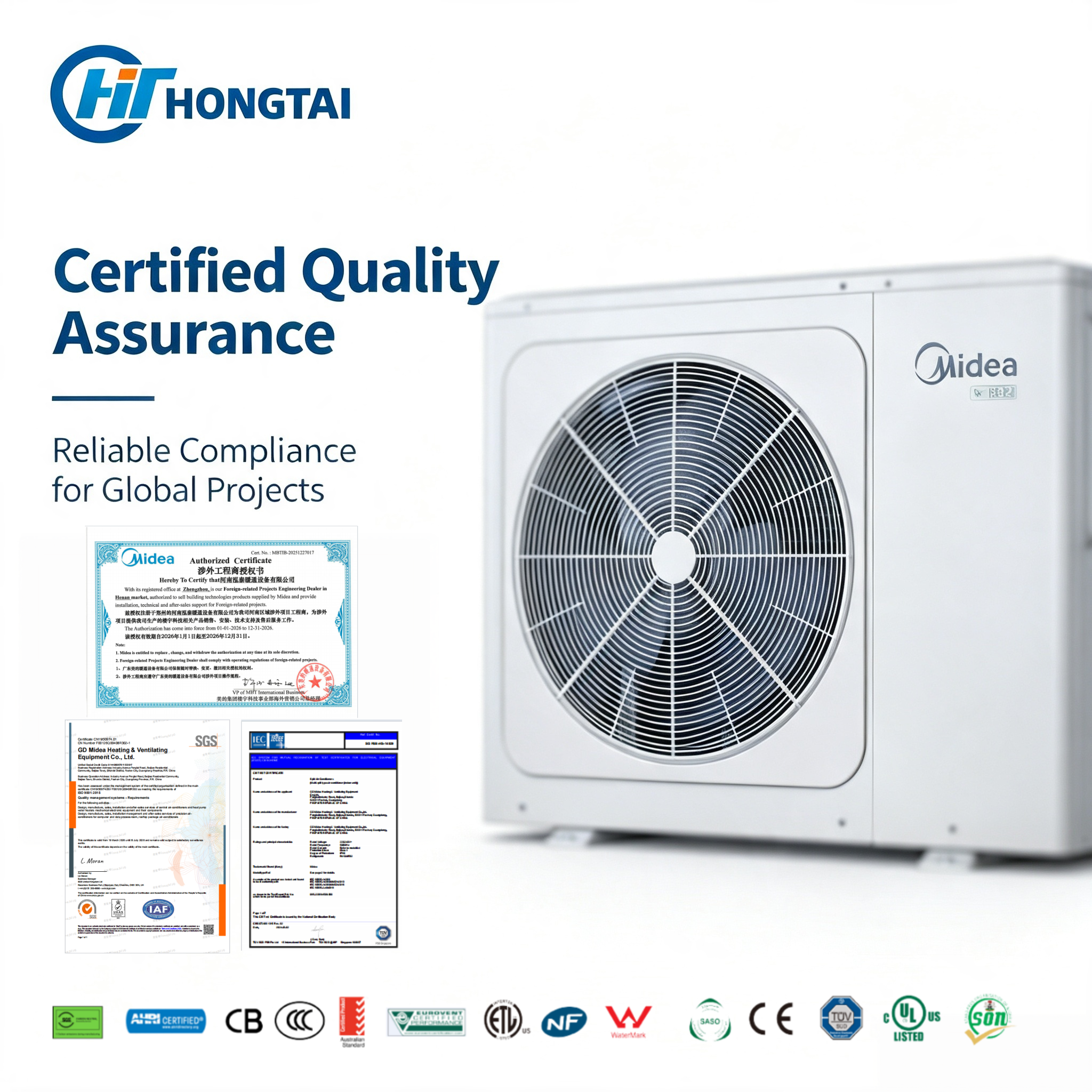 Hongtai V8 Mini (R32) Compact VRF System Ultra-Compact Design R32 Low GWP Integrated Safety CE Certified