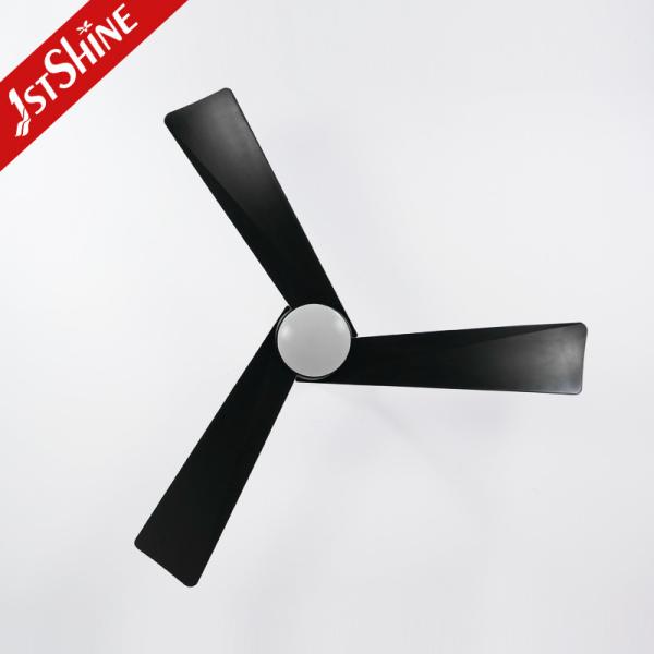 Ventilador de teto LED preto de alto fluxo de ar de 52 com material de corpo de lâmpada de plástico metálico e 10