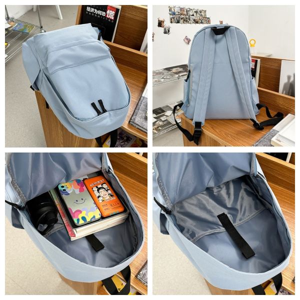 Colefa Japanese Style Unprinted Backpack for Male Female Large Capacity Solid Color Middle High School College Student Backpack