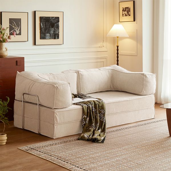 MOYI Modern Multi-Functional Foldable Compression Sofa Bed Extendable Detachable Fabric Vacuum Pack for Hotel Filling Sponge
