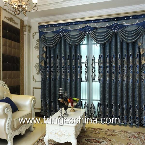 European Style Home Textile Blackout Jacquard Embroidery Window Curtain