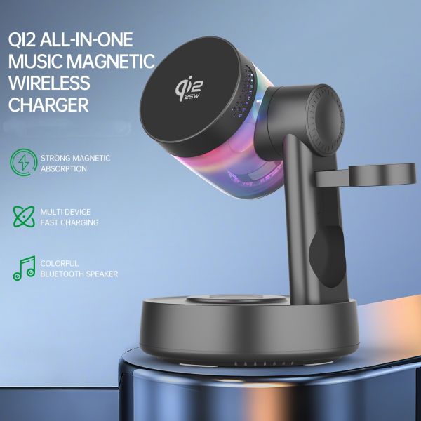 All In One 25W Wireless Charger Music Wireless Charger With Light Charger Stand 