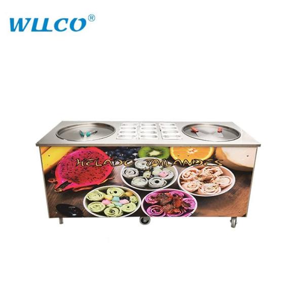 Double Pan Fried Ice Cream Machine Philippines With 12 Fruit Containers