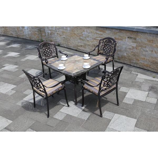 3PCS Meubles d'extérieur en aluminium fondu Ensemble de salle à manger en aluminium plié