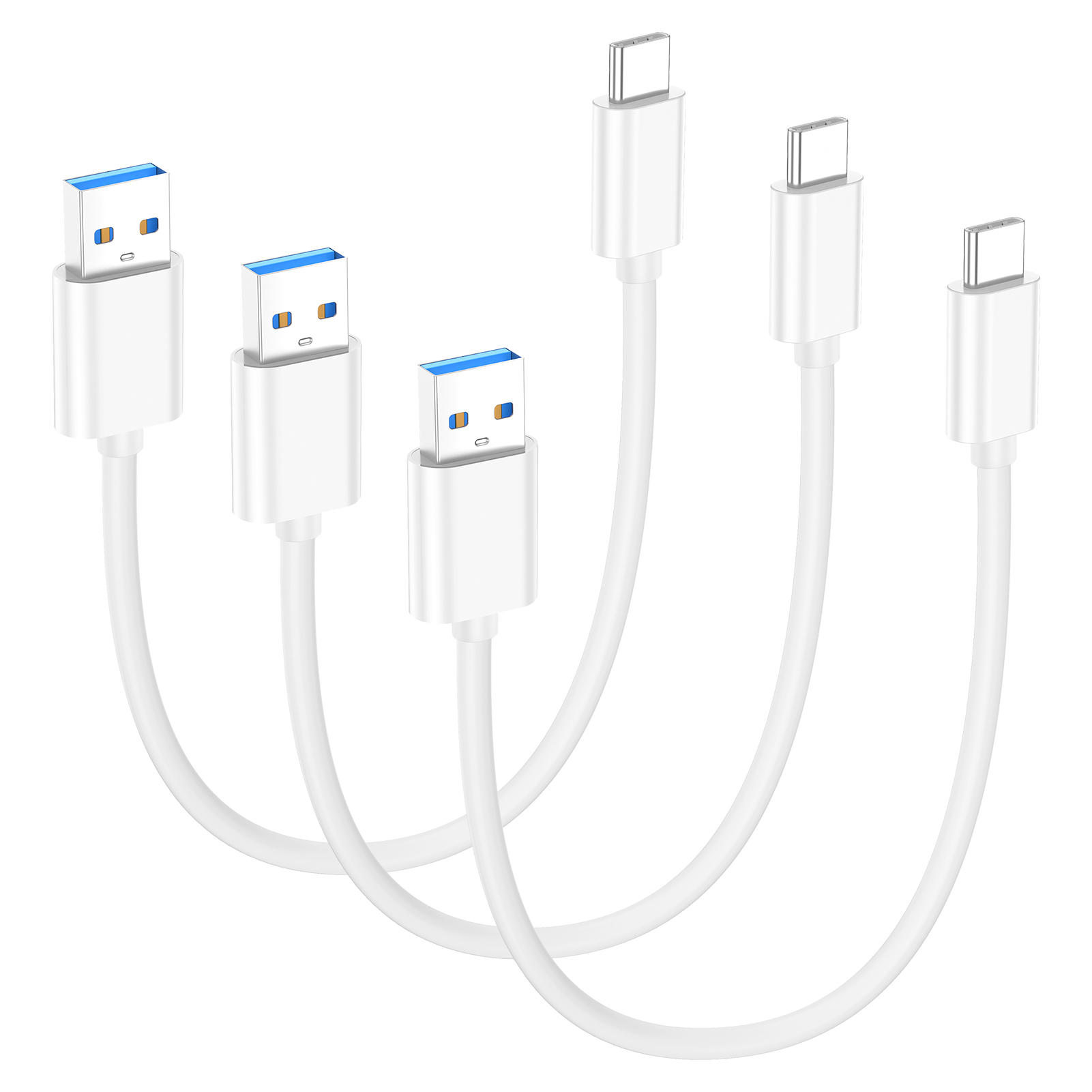 USB A To USB C Cord 3.1A Fast Charging Cable For Smartphones, HD Webcams And
