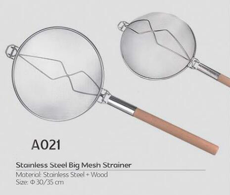 14-16-18-20-22CM Stainless steel frying basket/electrolytic fry colander /rice colander with wooden handle