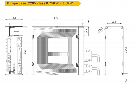 мотор сервопривода 750W AC 220V 2000RPM 3.6NM 80mm 80DNMA2-0D75CKAM