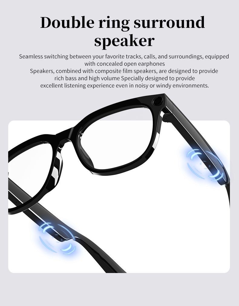 Multilingual AI Powered Smart Translator Glasses Hands Free Wearable For Business Travel Conference