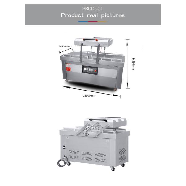 Double Chambers 750*620*100mm Chamber Size Vacuum Sealing Machine for Food Meat Beans