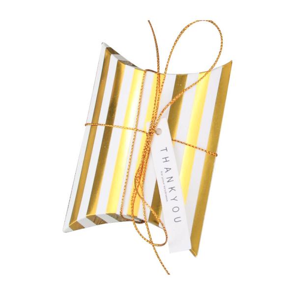 250g White Cardboard Biodegradable Paper Food Packaging Pillow Candy Box Iron Golden