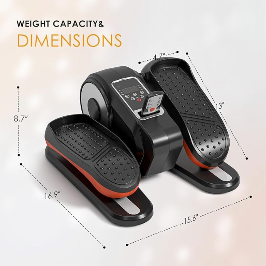 Under Desk Electric Elliptical Machine – Seated Low Impact Leg Exerciser with Remote