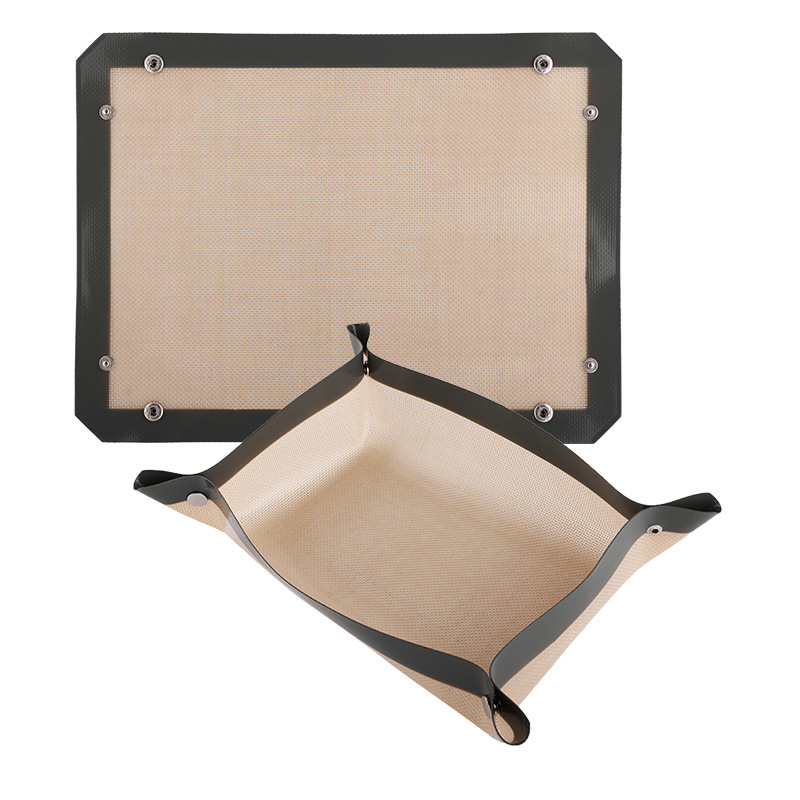 Factory Non-Stick Silicone Baking Mat with Button Fastening Tape, Reusable Heat Resistant Baking Pad for Oven, Wholesale