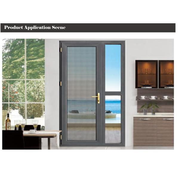 Screen Integrated Aluminum Swing Doors Casement Double Glass Curved Inner Sash