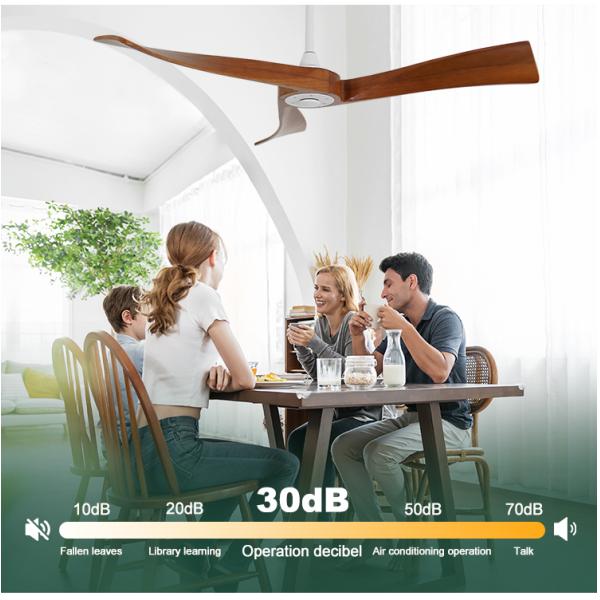 1stshine Ventilador de teto elétrico 3 lâminas de madeira 5 velocidades Vento natural estilo moderno simples