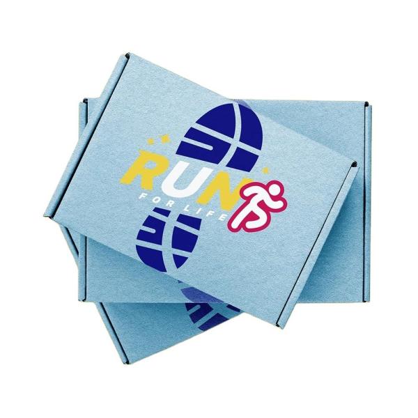 Custom Logo Printed Foldable Blue Thick Cardboard Paper Shipping Boxes for Clothes Shoes