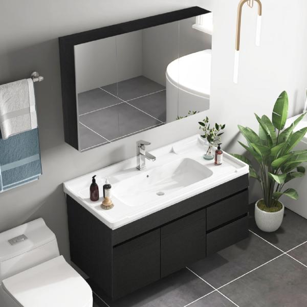 Modern MDF Sink Faucet Cabinet with Hardware Fitting and Mirror for Bathroom Vanities