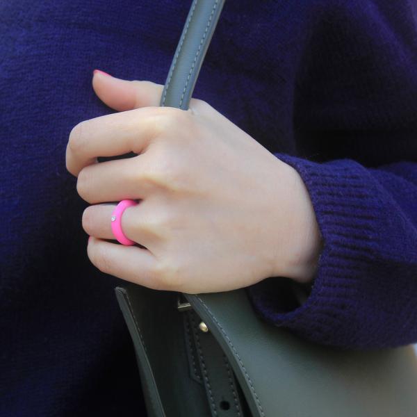 Wedding Silicone Rings Breathable 5.7mm with Cubic Zirconia Inlay Multi Colors