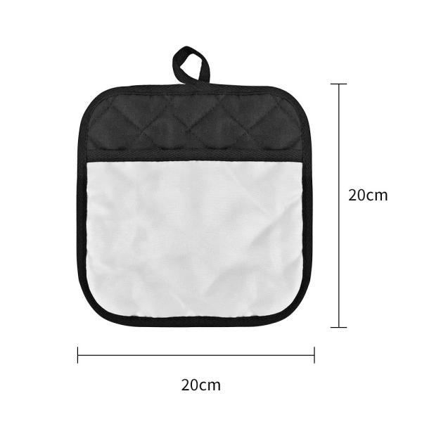 Soportes para ollas de sublimación en blanco de lino negro con bolsillo, almohadillas personalizadas para sujetar ollas