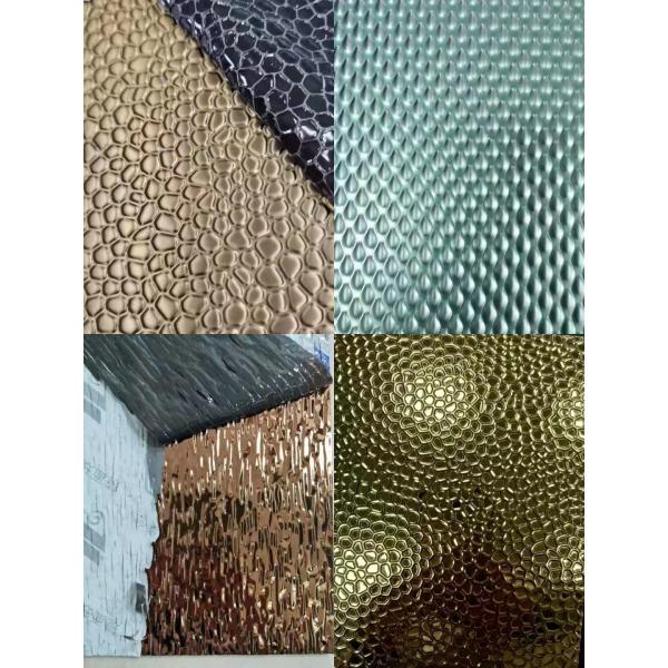 Rose Gold Color Coating Honeycomb Pattern Embossed Stainless Steel Sheet 0.85mm Thickness 4x8 Feet
