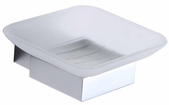 Estilo Porta-Sabão de aço inoxidável Dispositivo de sabão de vidro Caixa de sabão transparente