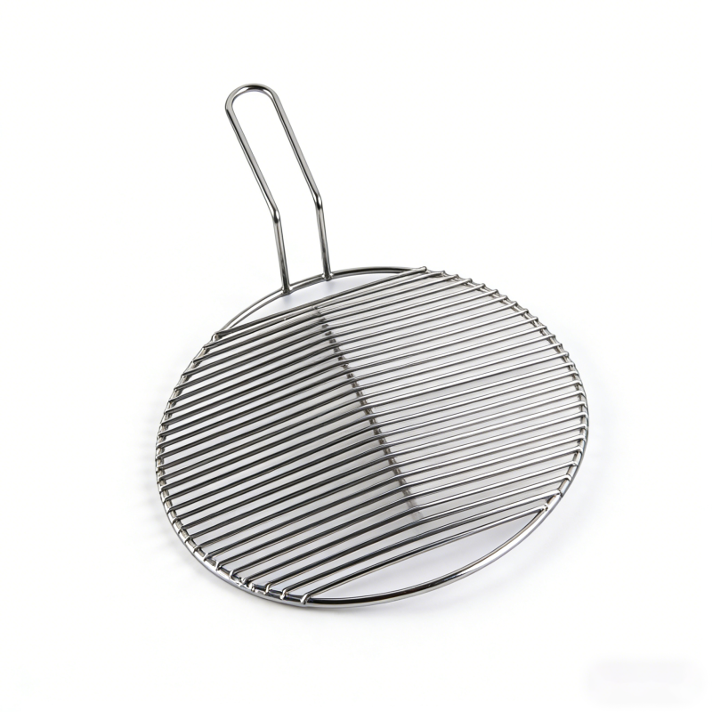 Anti-scald Handle Stainless Steel Barbecue Grill Net User-friendly