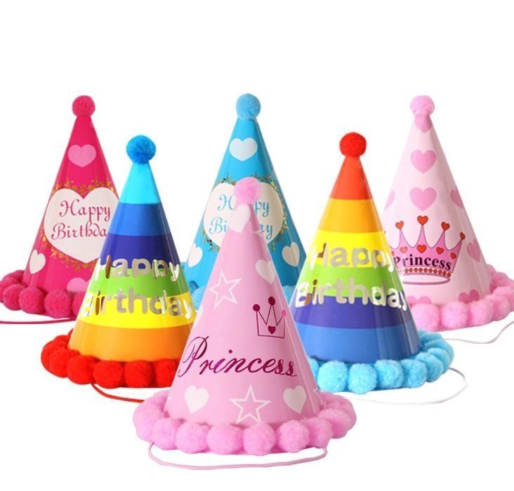 Customized End Hairball Paper Birthday Hat for Baby One Year Old Adult Party Pointy Hat