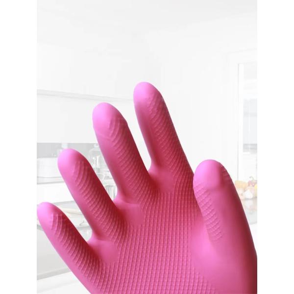 100G/Pair 38CM Extra Long Cleaning Gloves Flocked Lining Extra Long Dish Gloves