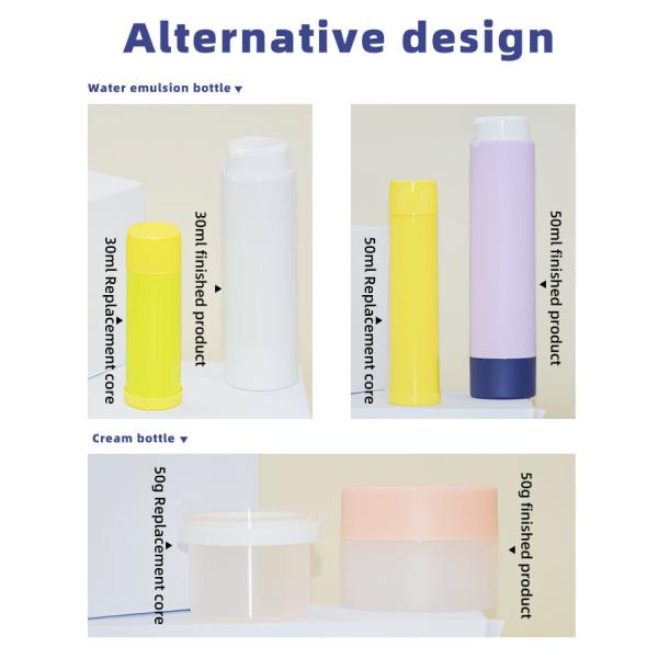Luxury Skincare Packaging Set Replaceable Bottom Rotary 30ml 50ml PP Airless Bottle 50g PP Cream Jar