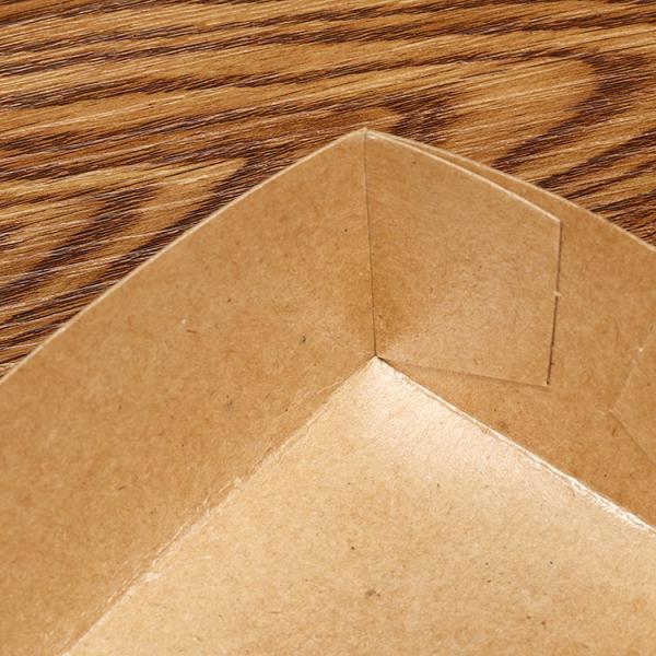 Grado de papel alimenticio a prueba de aceite bandeja barco cajas de papel Kraft para comida rápida y comida para llevar