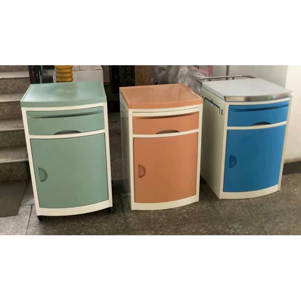 Plastic Hospital Bedside Cabinet With Wheels , Detachable Locker Bedside Cabinet