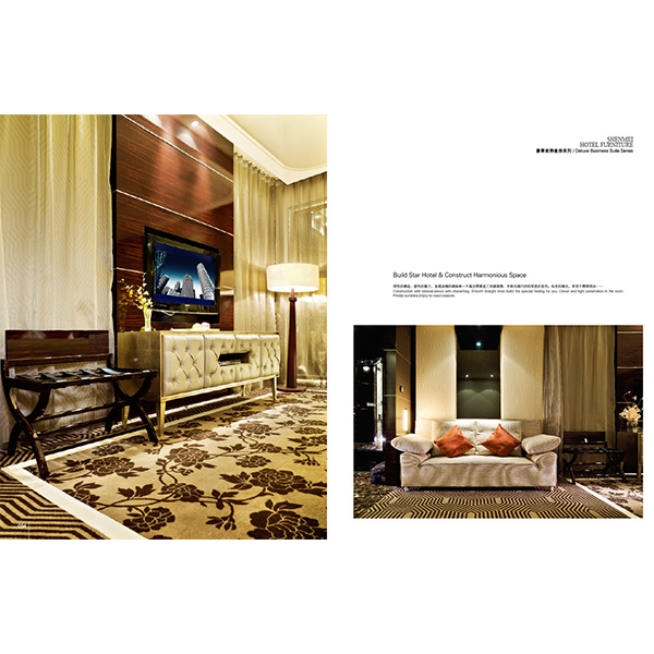 Luxury Bedroom Set King Size Commercial Hotel Furniture for Single / Double Room With Leather Chair