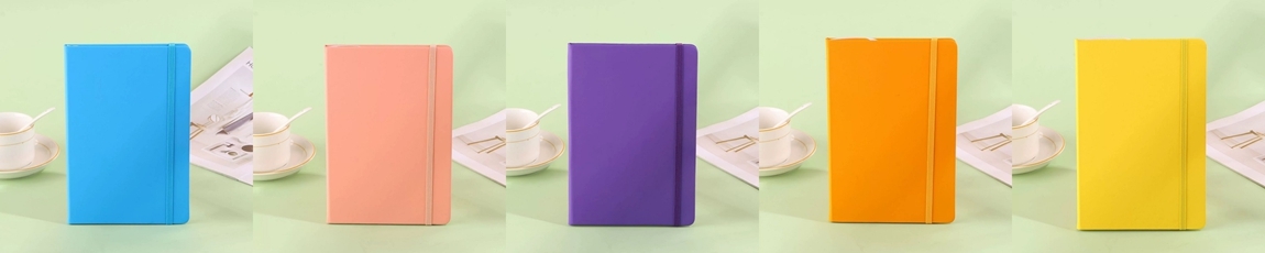 Hardcover Notebook With Elastic Closure Band And Ribbon Marker For Office