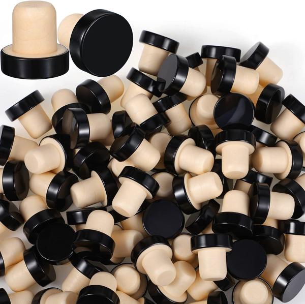 Custom Glass Bottle T Shaped Cork Bottle Stopper For Wine And Beer DIY Process Black