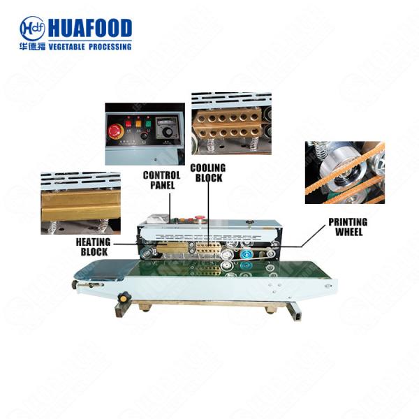 Hualian continuous sealing machine FRBM-810 food plastic bag automatic sealing ink wheel printing and sealing machine capper