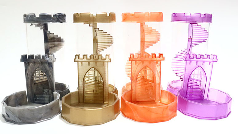 Customized Color Durable Plastic Spiral Staircase Design Dice Tower for DND Game Dice Cup