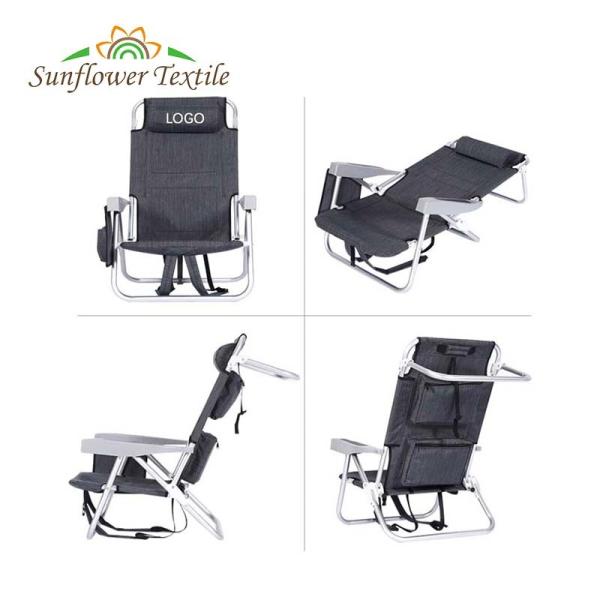 Portable Plastic Handrail Folding Lounge Beach Chair With Back Storage Bag