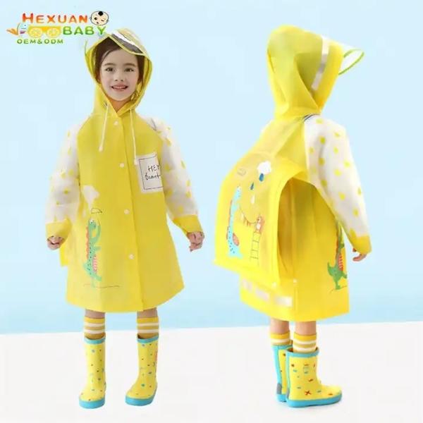 Protect Your Little Ones from Rain Reusable Rain Ponchos with Hood and Sleeves