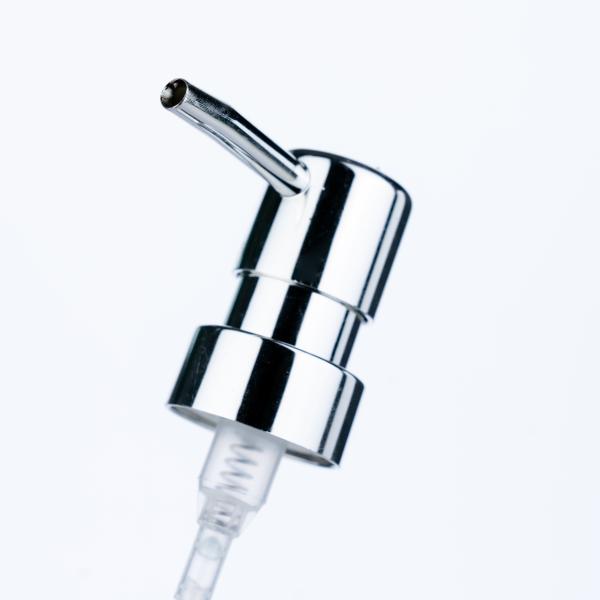 24/410 28/410 Bright Silver Aluminum and Plastic Lotion Pump Head for Shampoo and Lotion Bottles